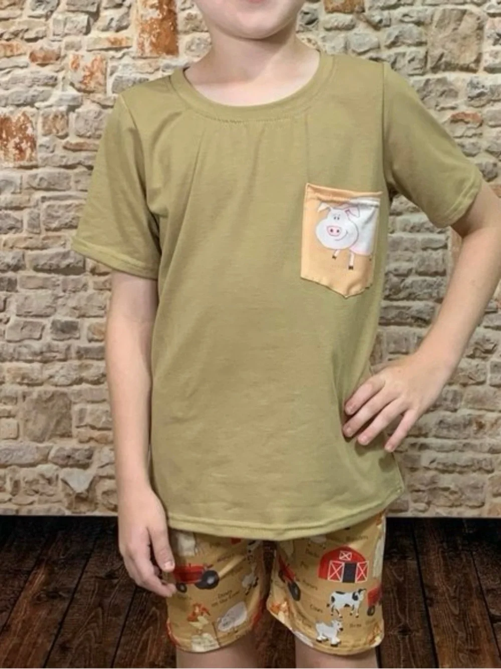 NWT Boutique Boy's Farm Animals Outfit